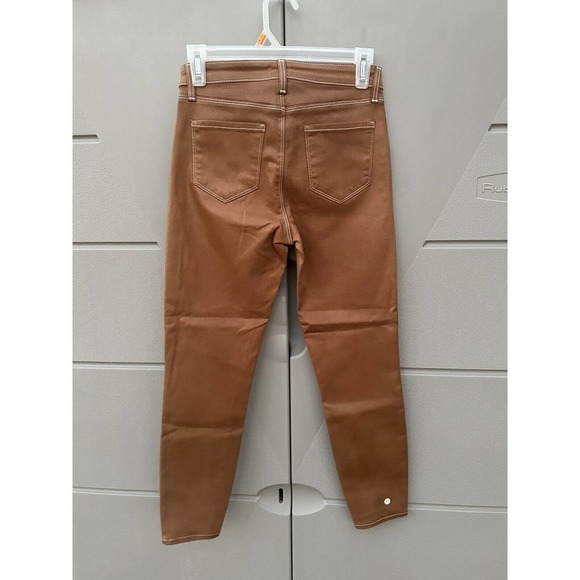 L’Agence $275 Margot coated high rise Cropped Skinny jeans sz 26 Java - Picture 6 of 11